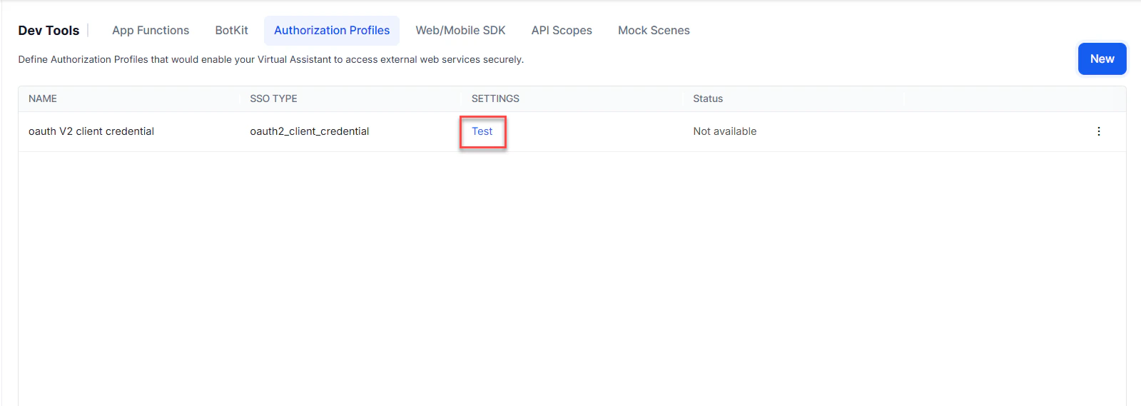 Testing the auth