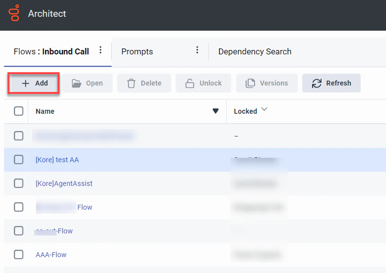 Add New Call Flow