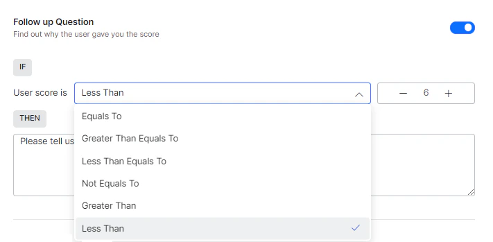 Follow-up question condition