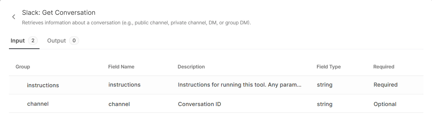 Connection tools view
