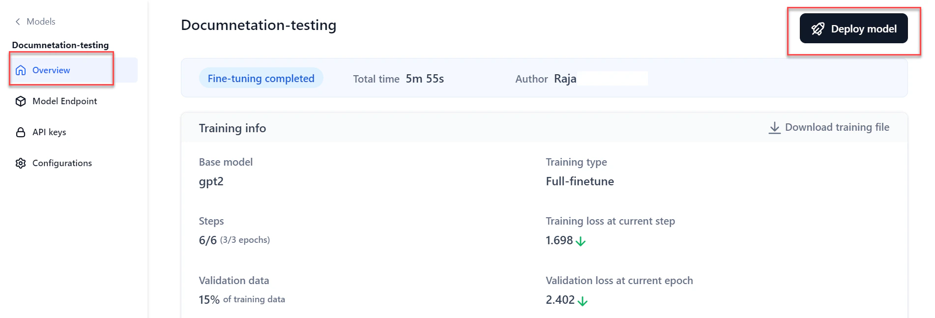 Deploy Fine-Tuned Model