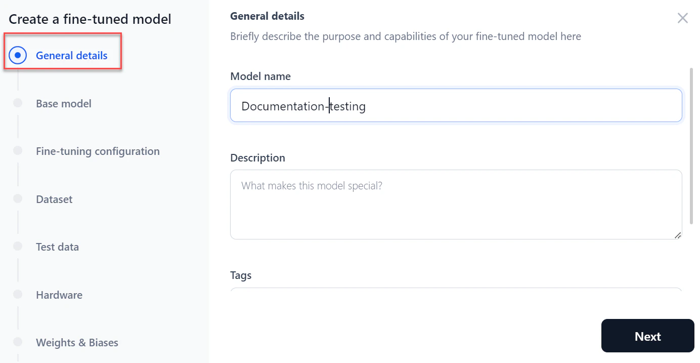 General Details Section