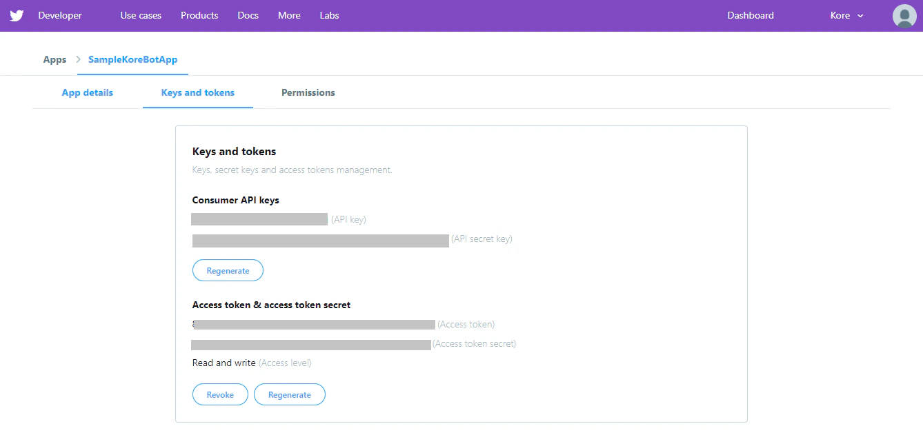 Twitter access token
