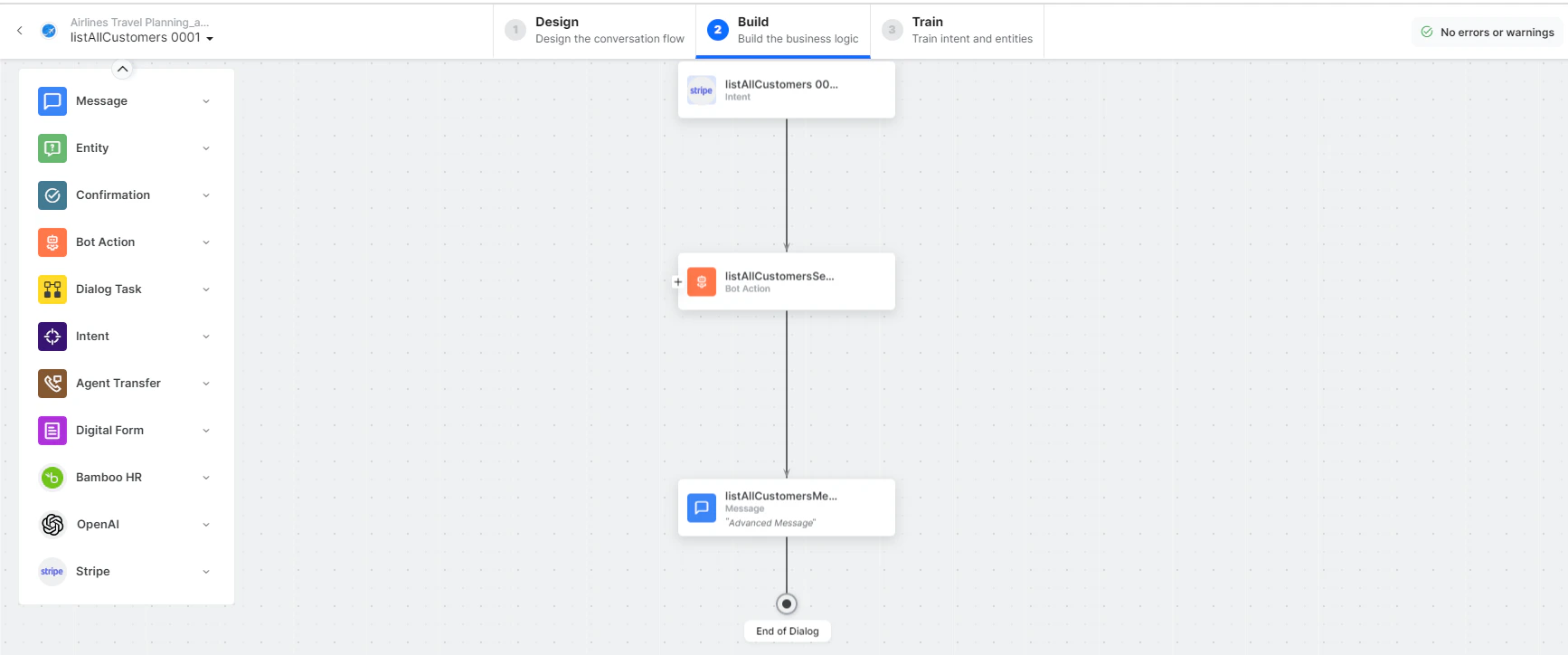 List All Customers dialog task is added