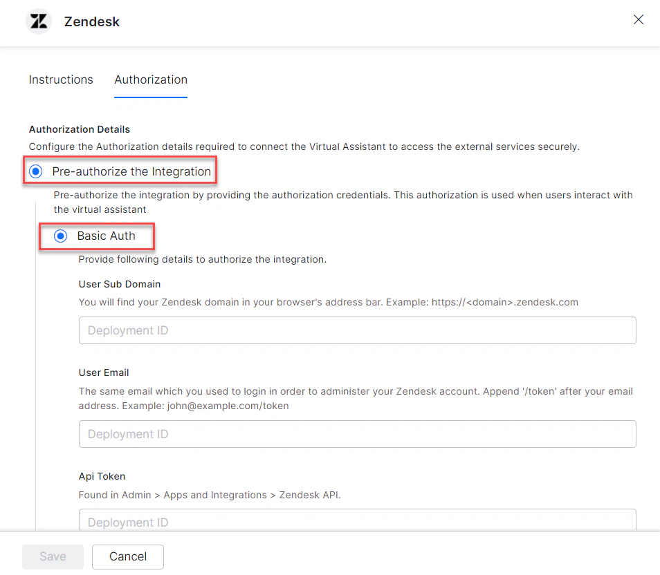 Auth type - Basic auth