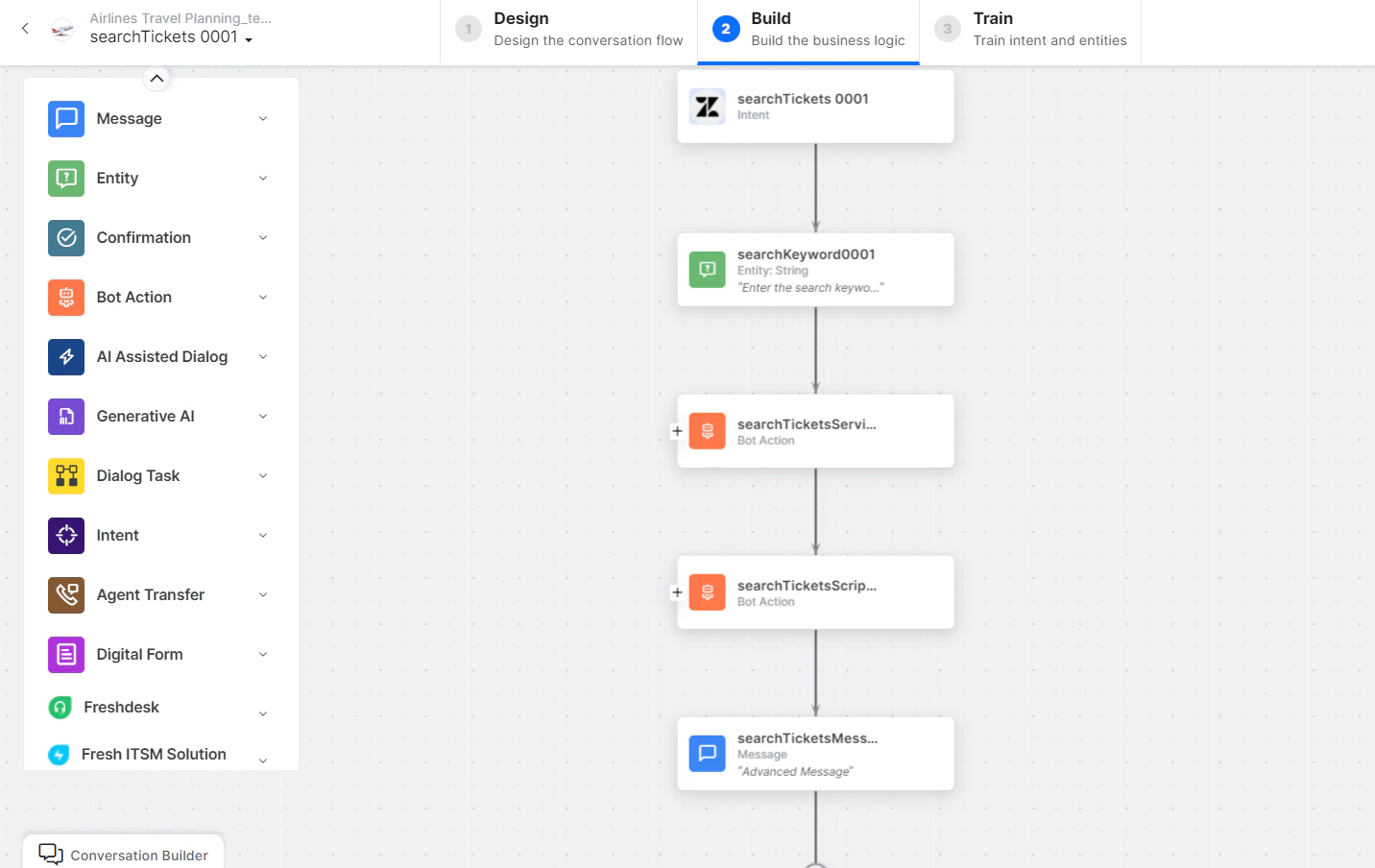 Search Ticket with Keywords dialog task is added