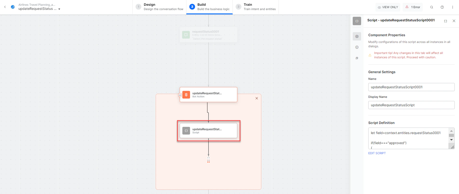 Update Request Status script