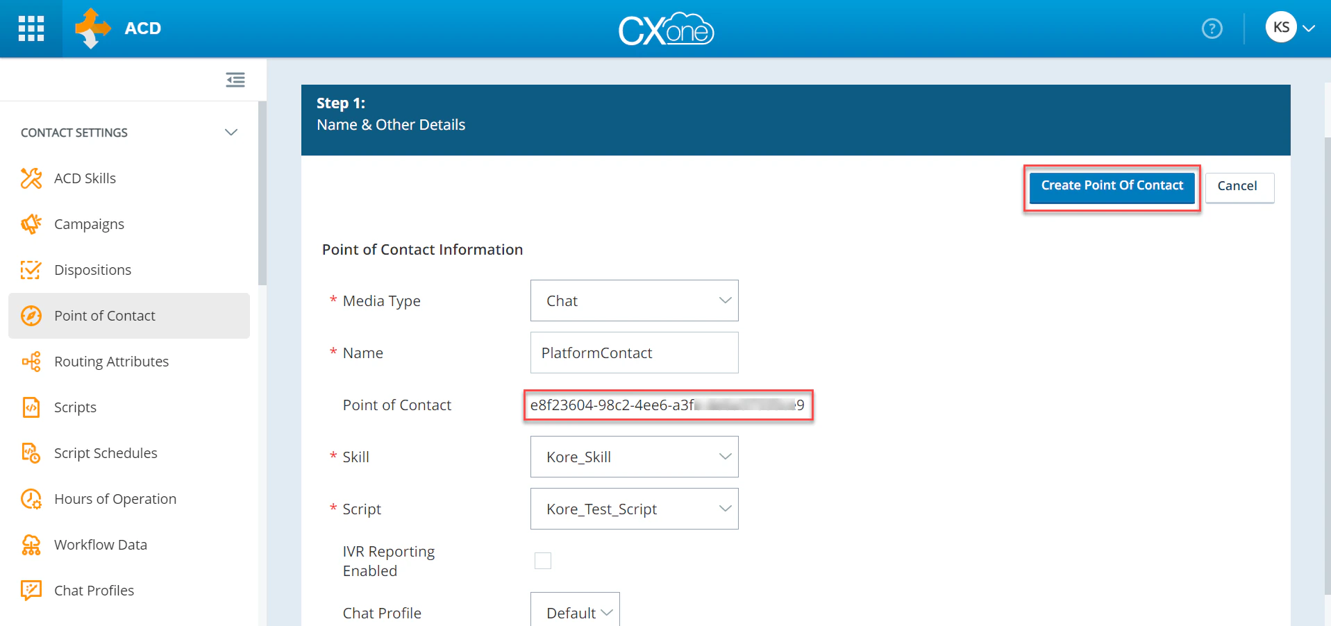 Point of Contact key