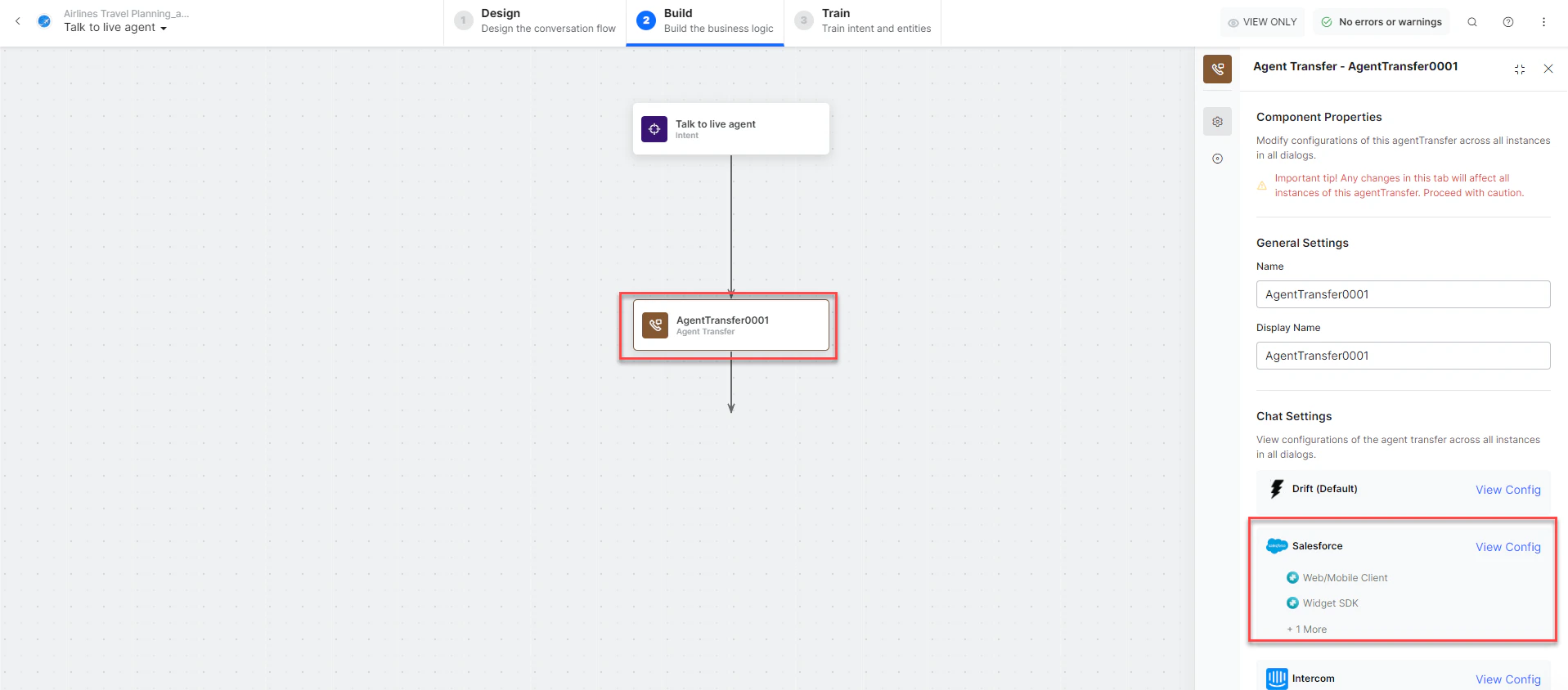 New Agent Transfer Node task