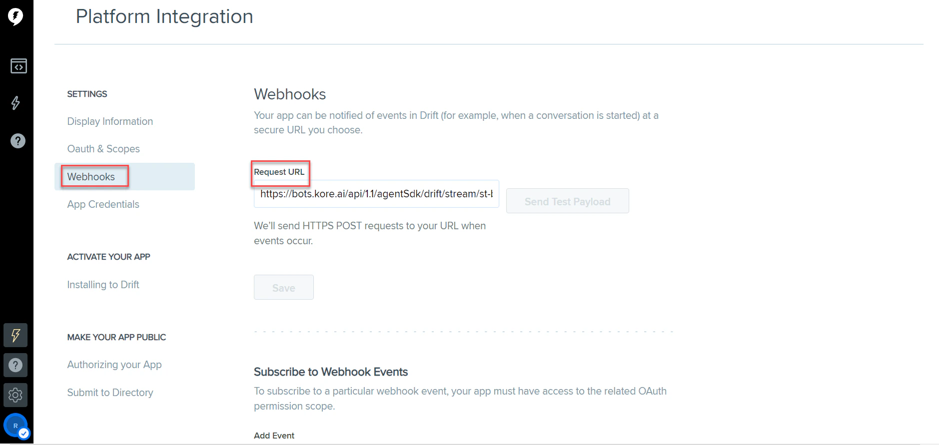 Webhook scopes