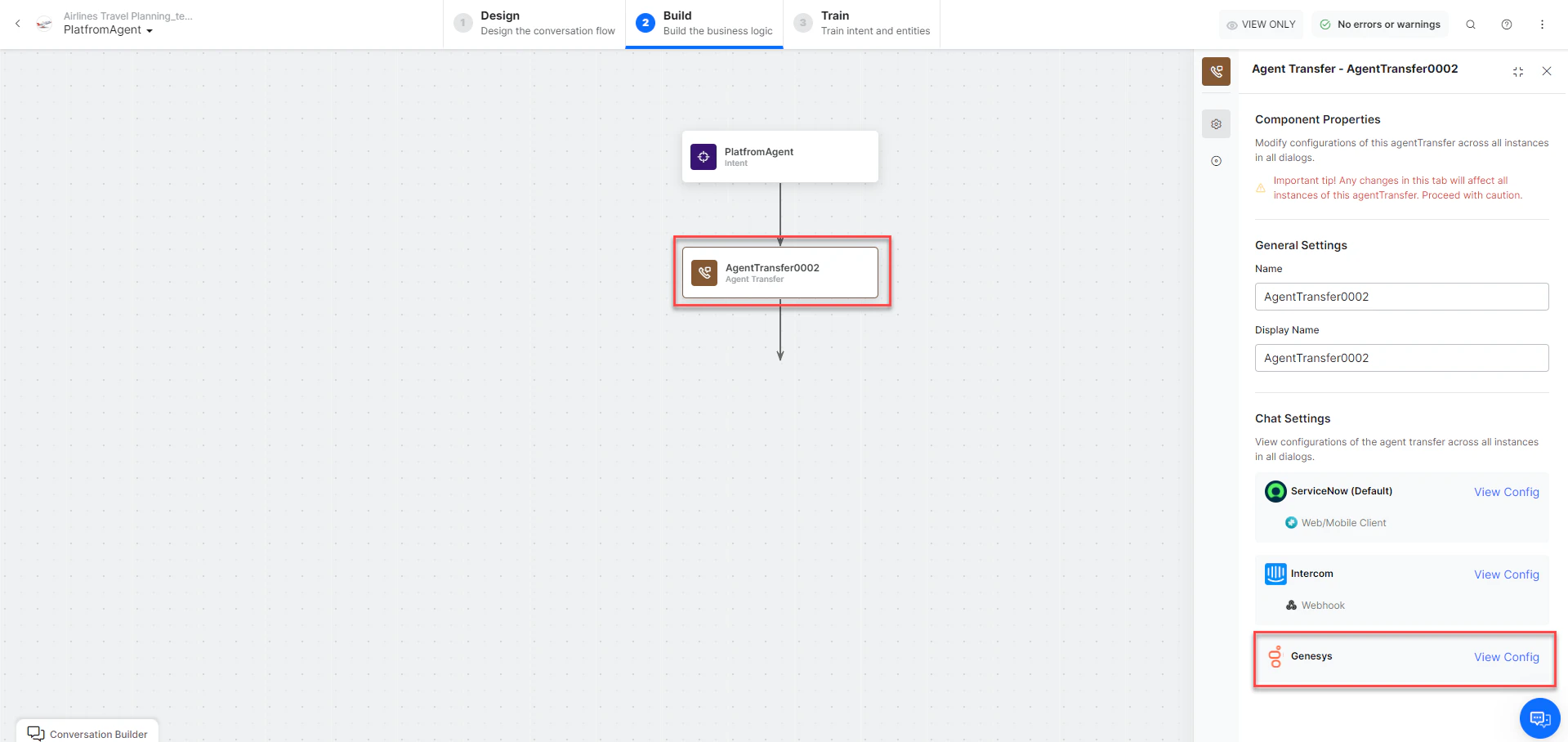 Agent Transfer Node task
