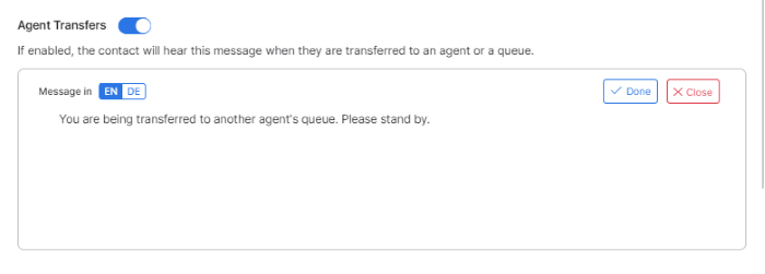 Agent Transfers