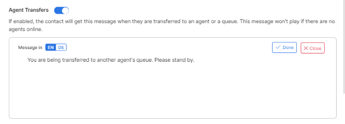 Agent Transfers