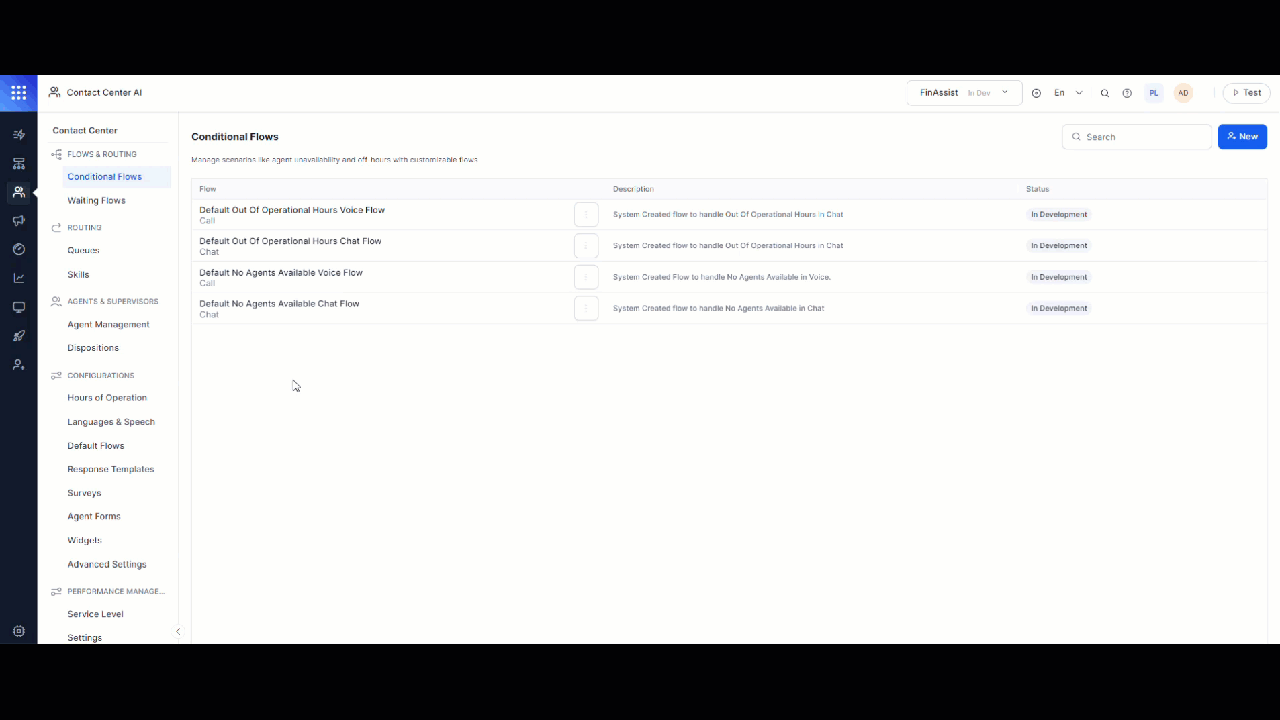 Default No Agents Available Voice Flow
