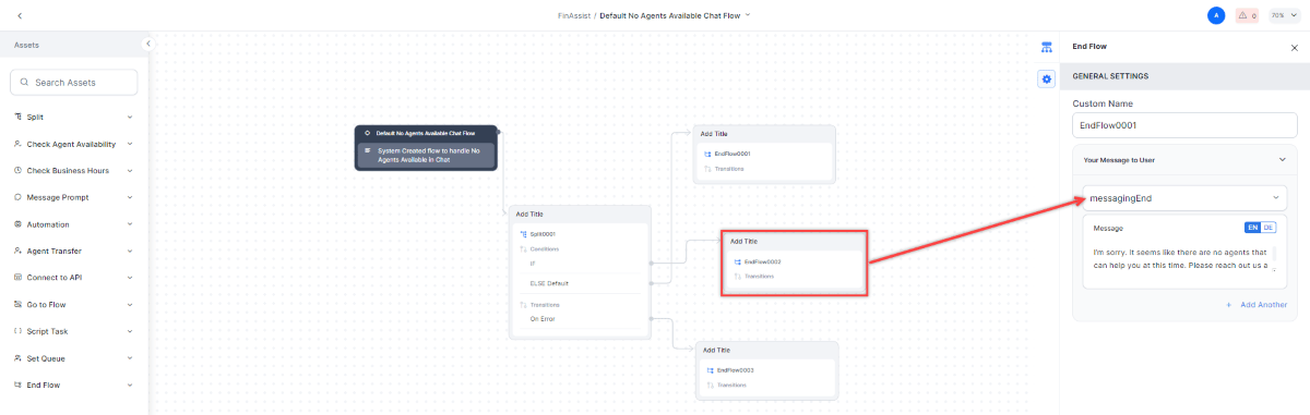Live Chat End Messaging