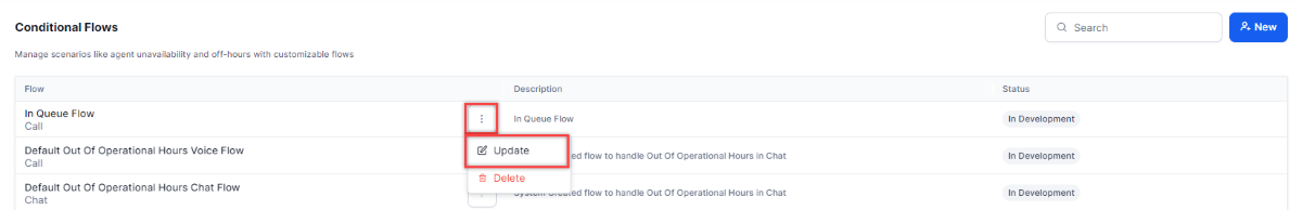Update Conditional Flow
