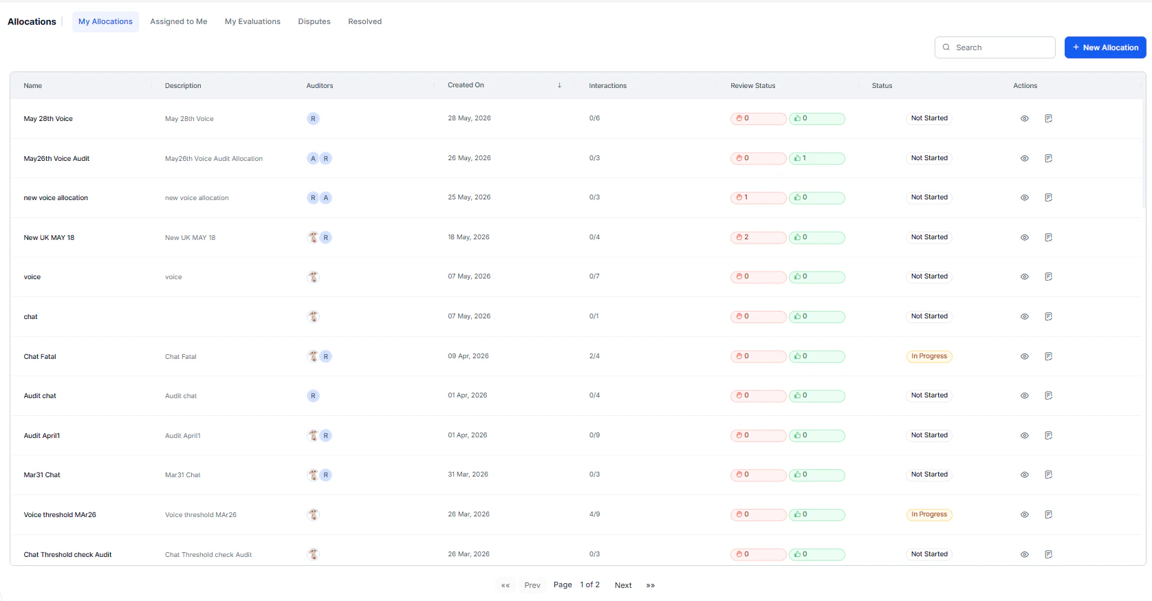 My Allocations