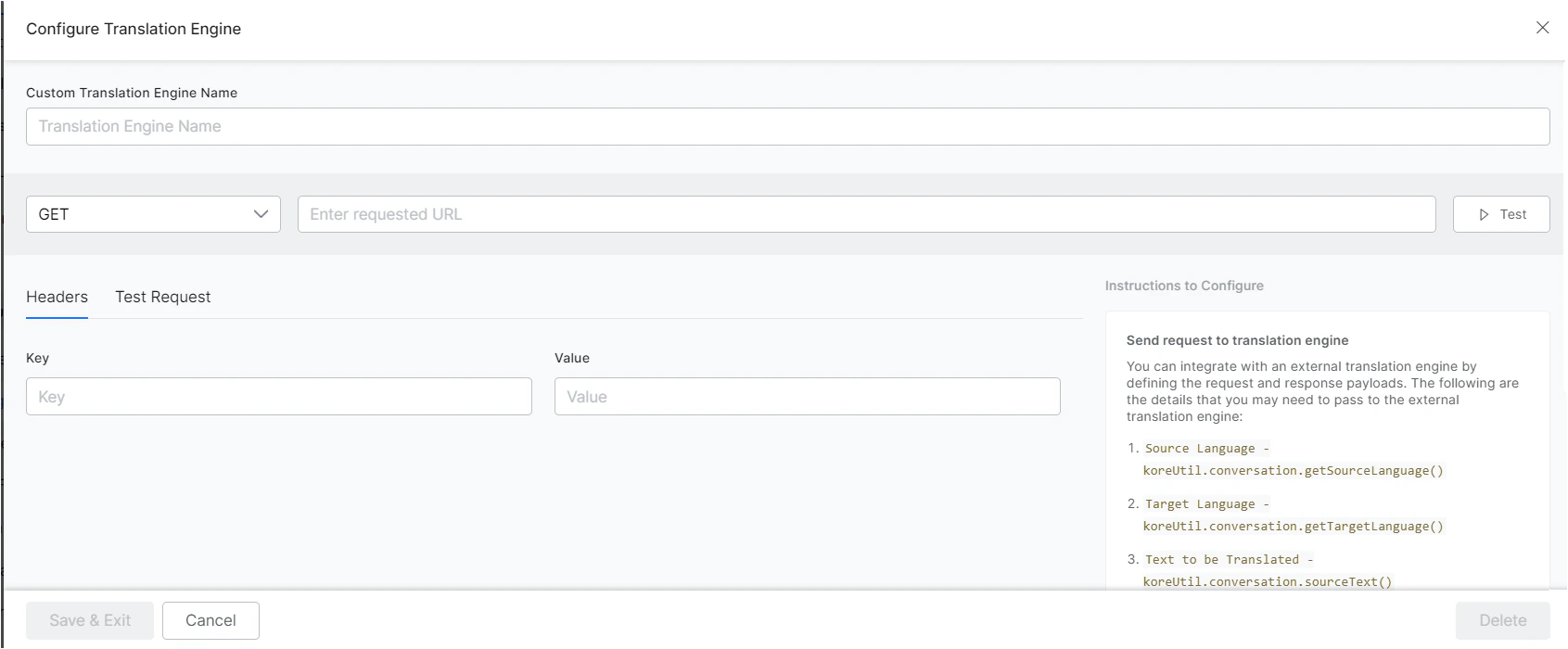 Define Request payload