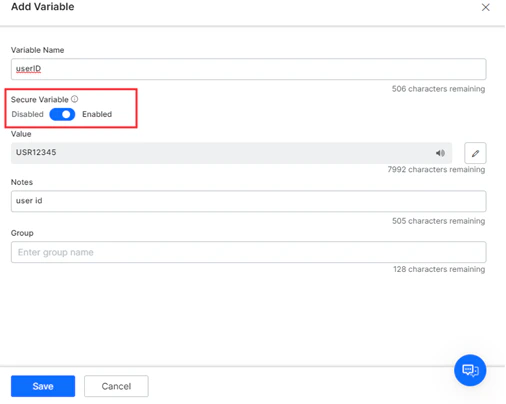 Enable Secure variable