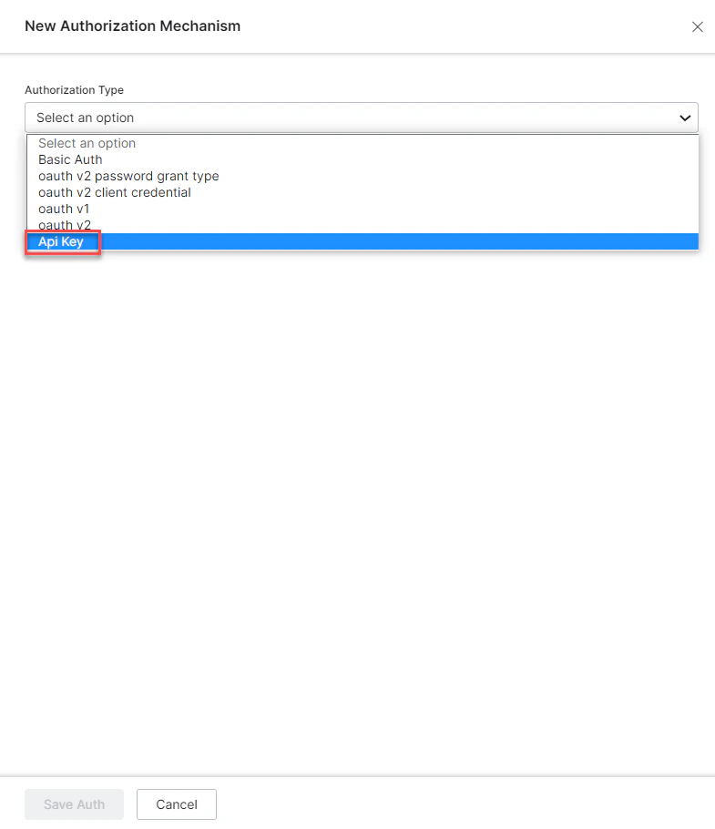 Auth mechanism - API Key