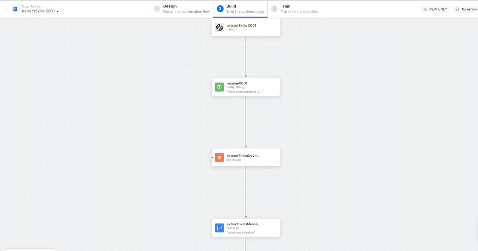 Extract Skills from resume dialog task is added