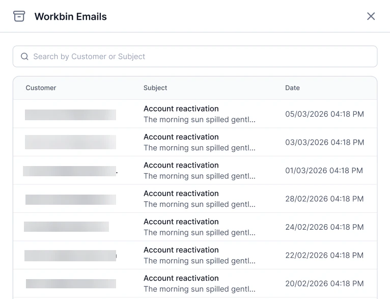 Personal Work Bin Emails