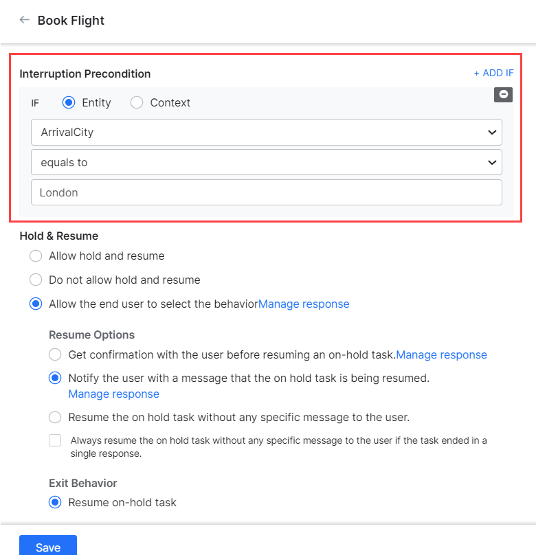 interruption precondition