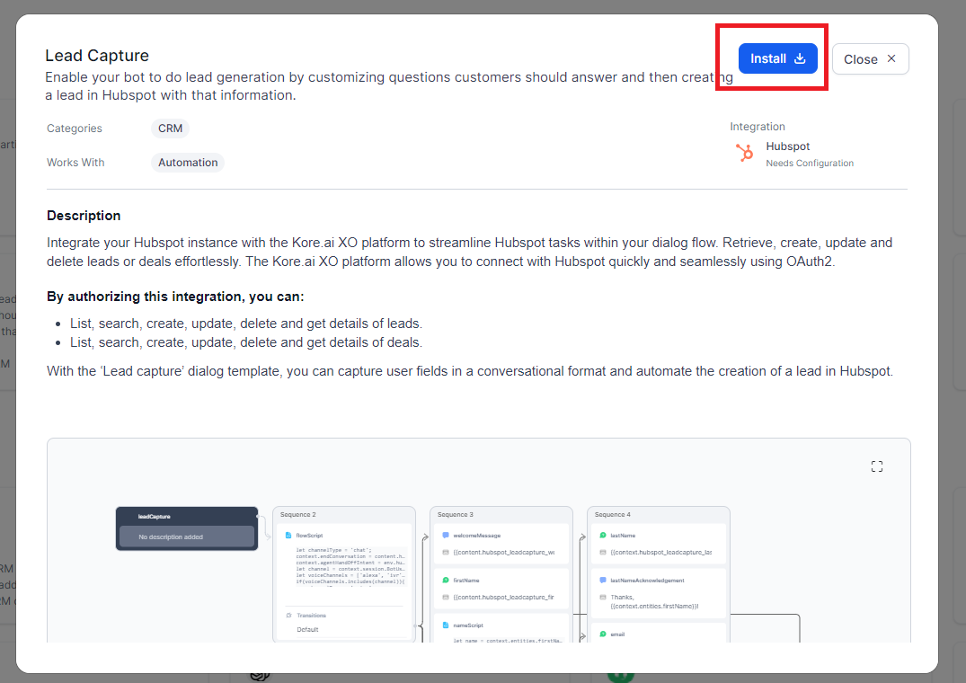 Install Lead Capture
