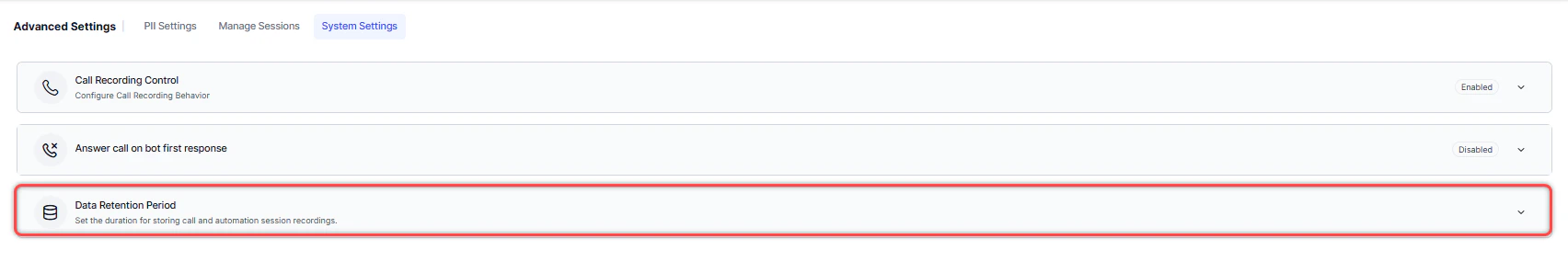 Data Retention Period