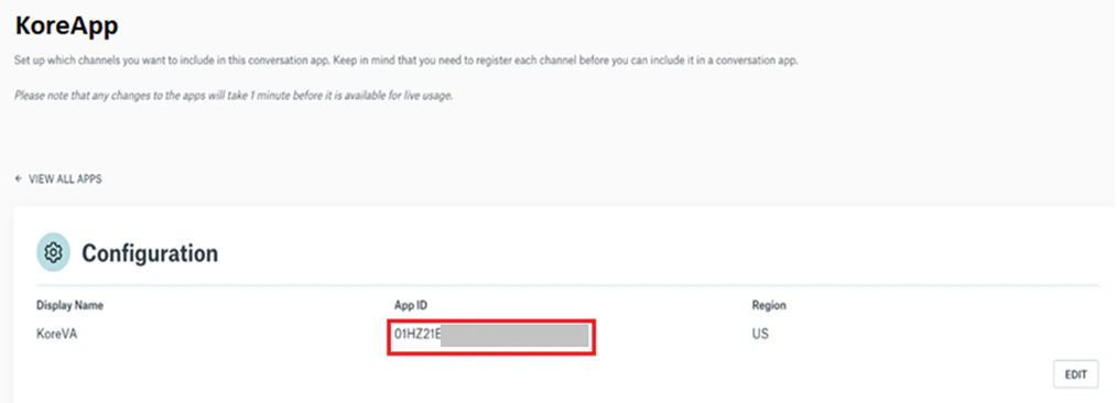copy and save app id