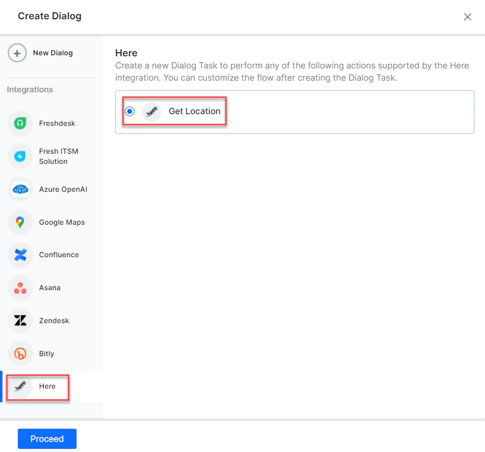 Create new dialog task