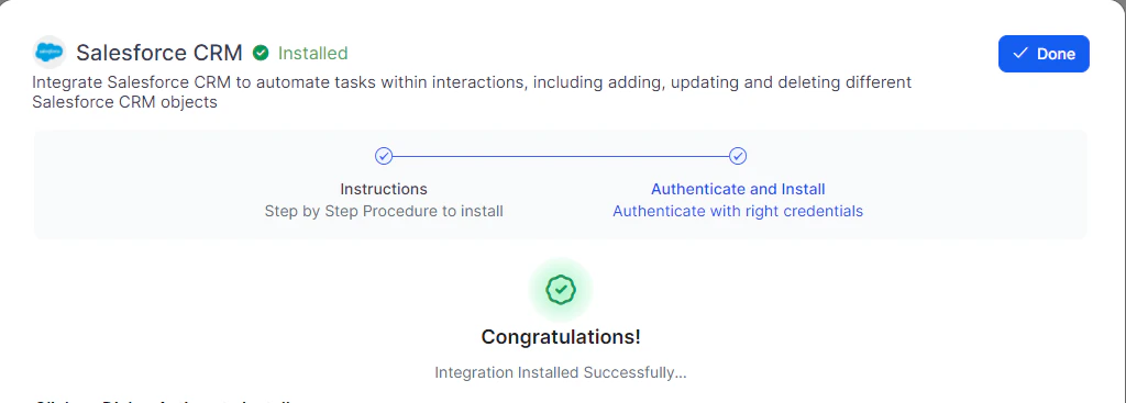 Installation Successful