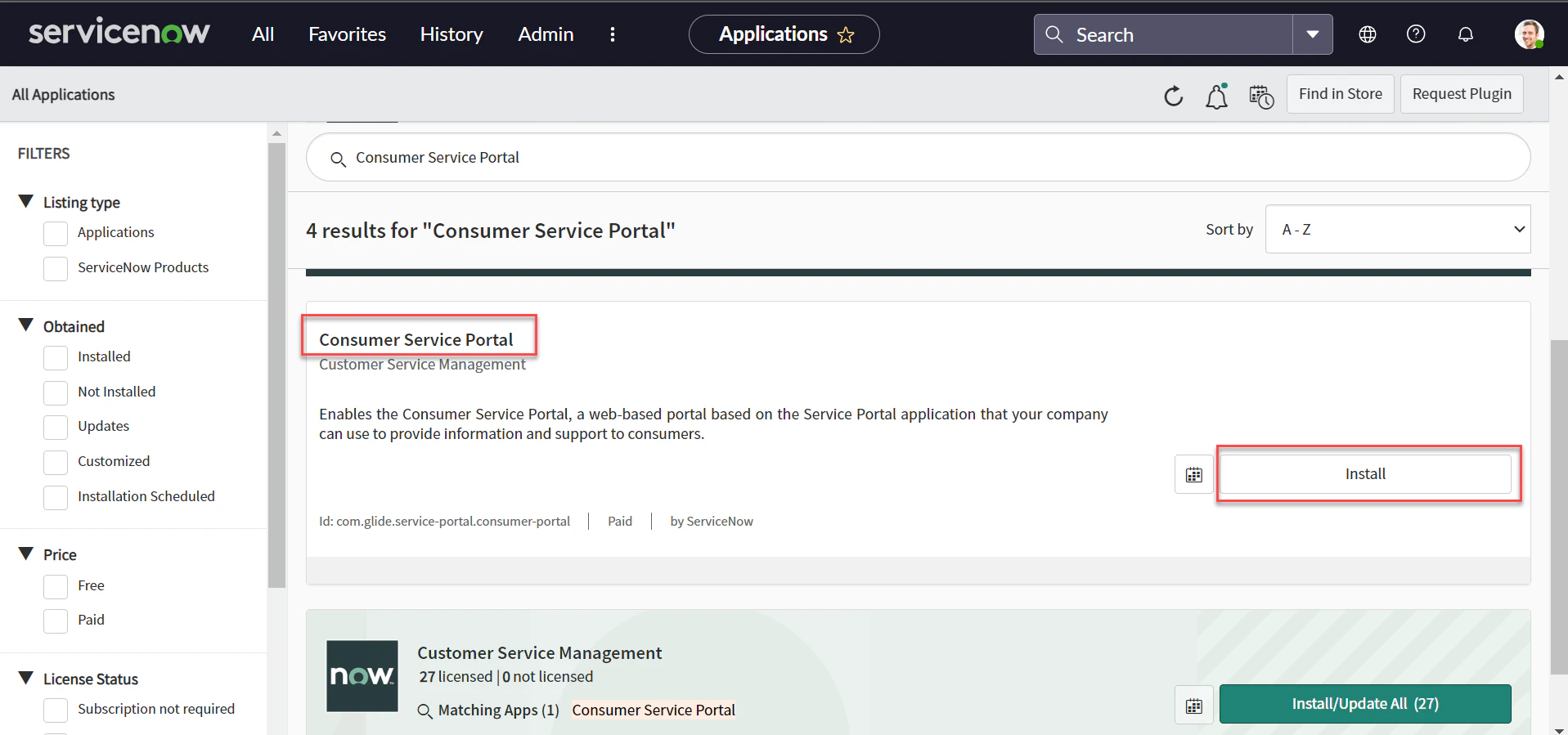 Consumer Service Portal plugin