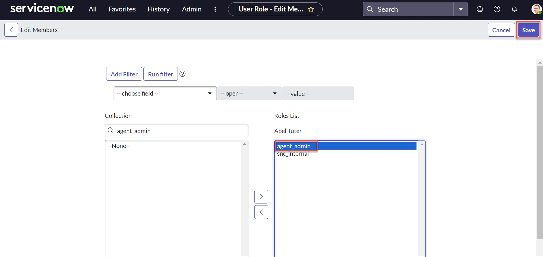 Add agent_admin role