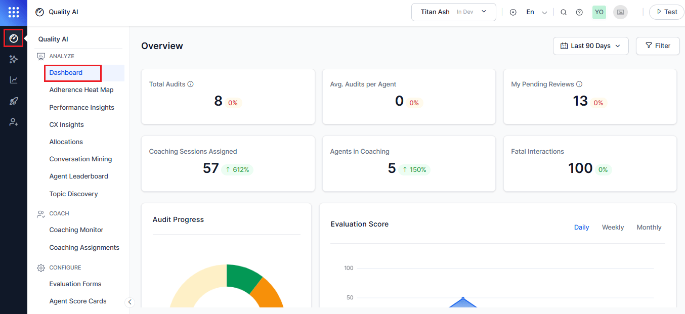 Quality AI Dashboard