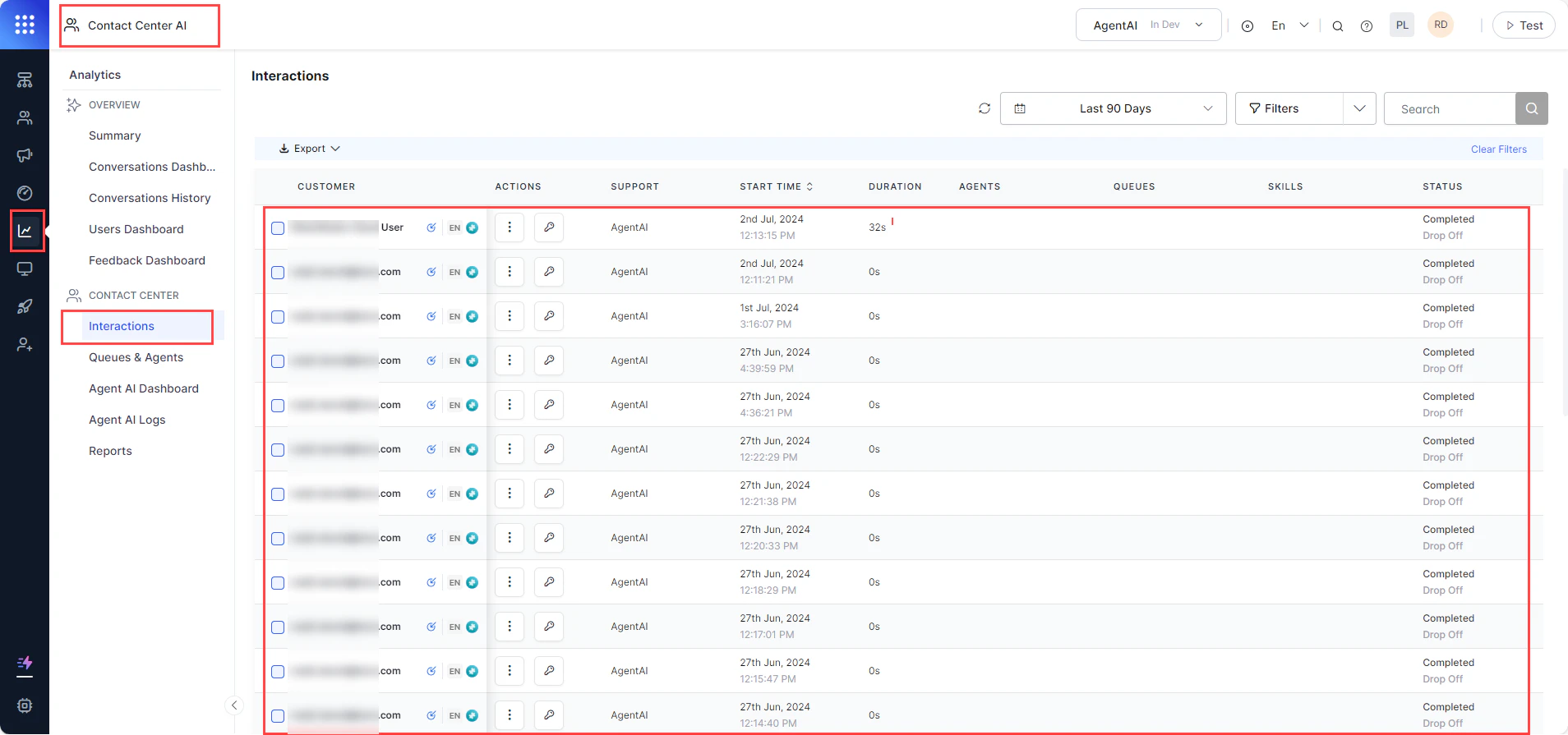 Contact Center Interactions