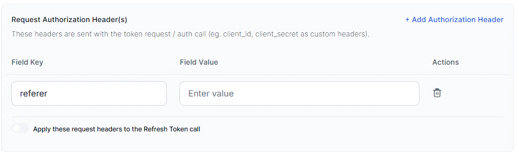 Authorization headers