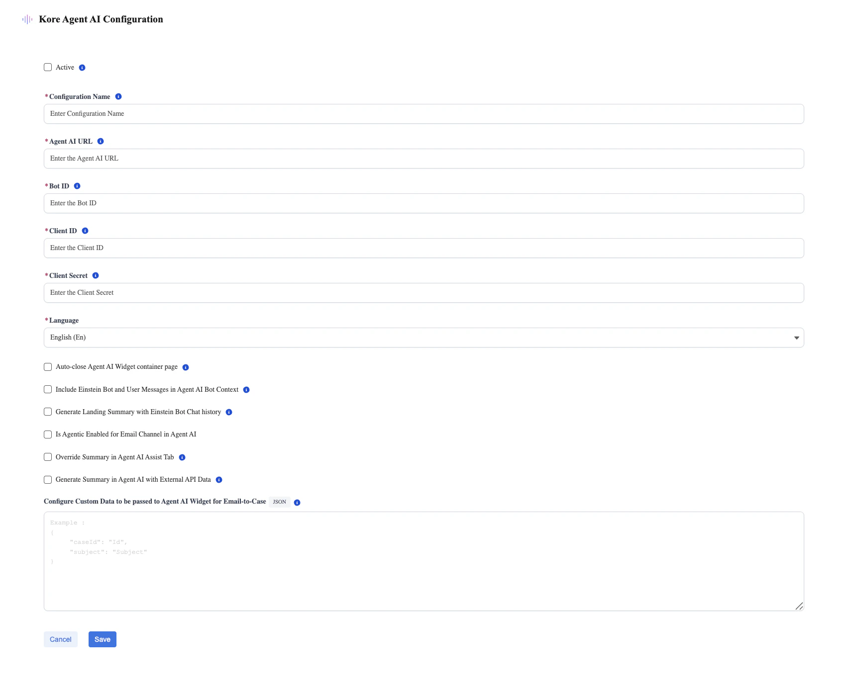 agentai-configuration-page