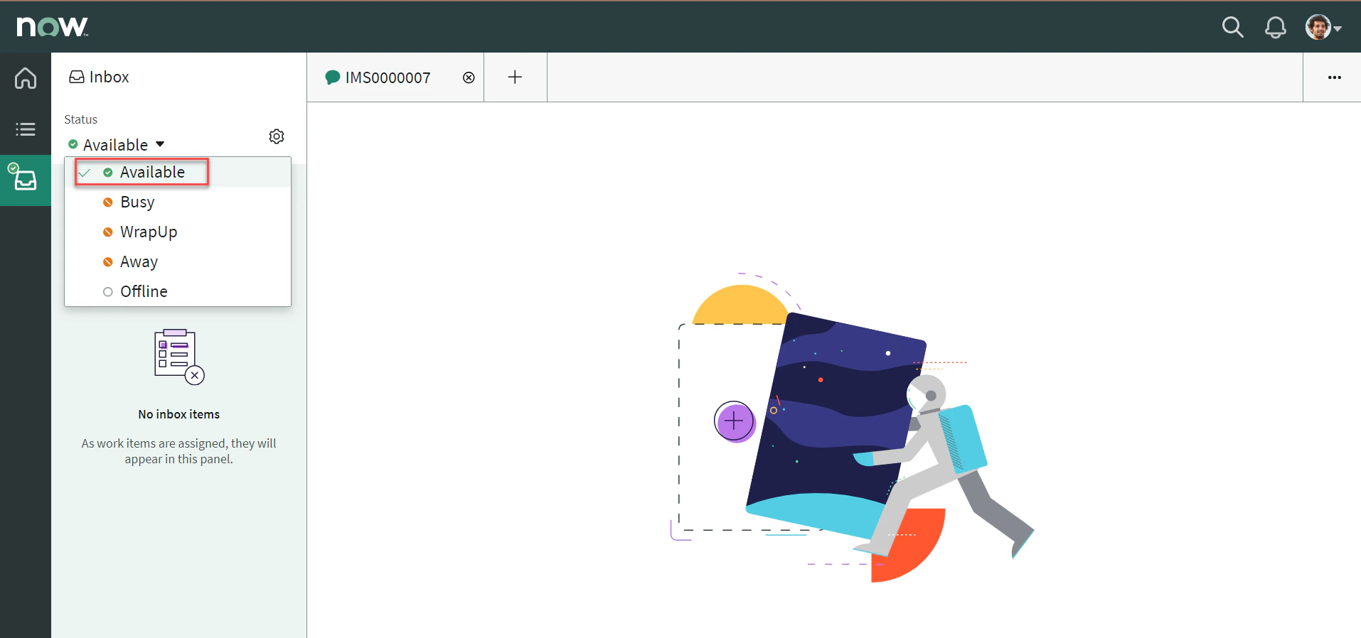Set inbox status to Available