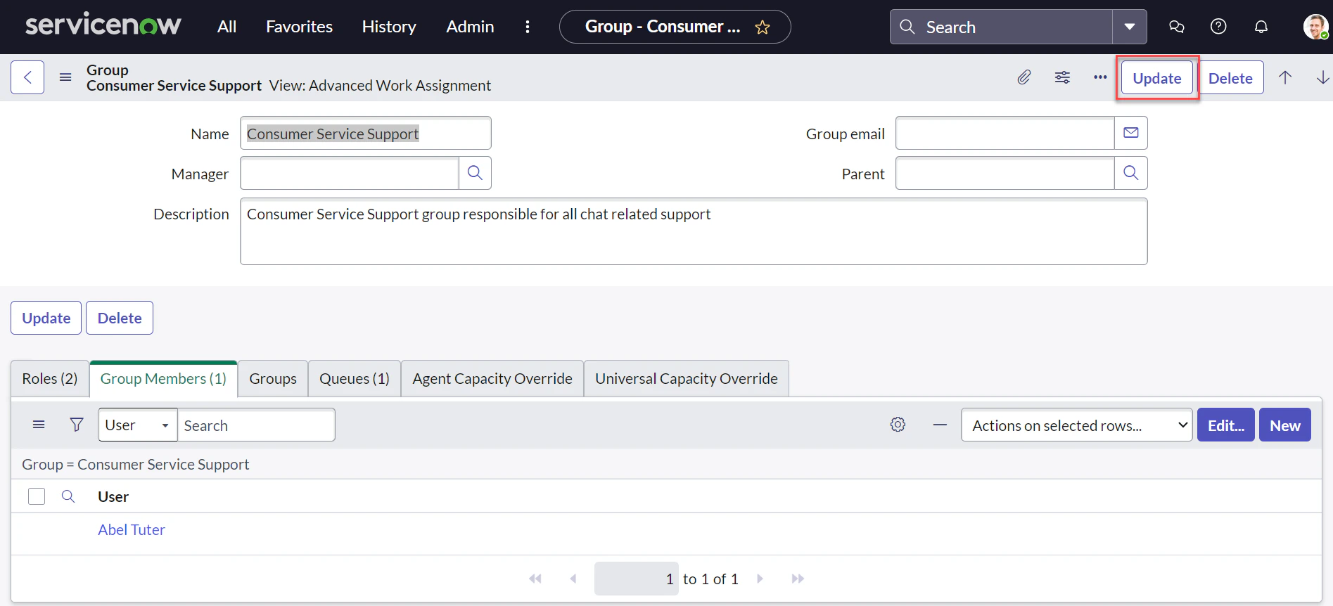 Group details - Update