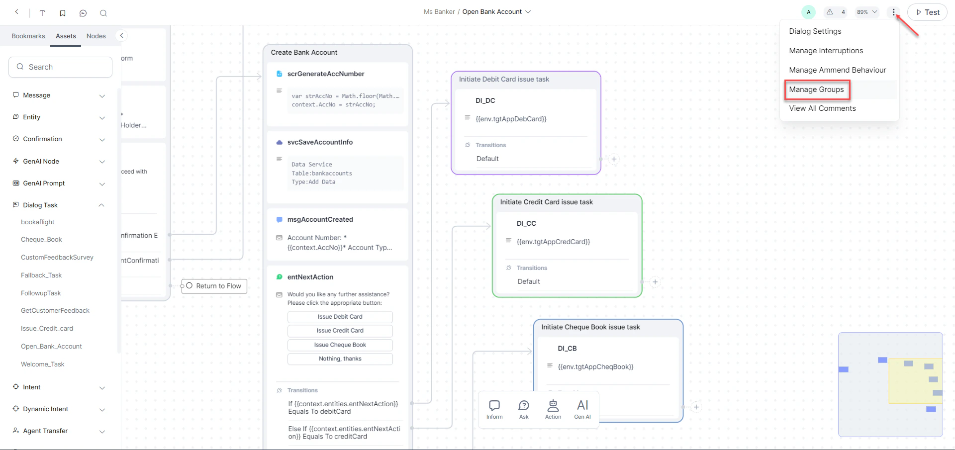More Options - Manage Groups