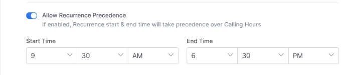 Allow Recurrence Precedence