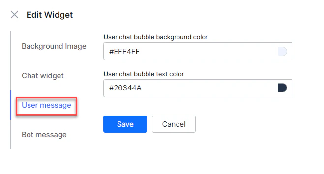 Preview Customization - User Messages