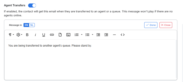 Agent Transfers