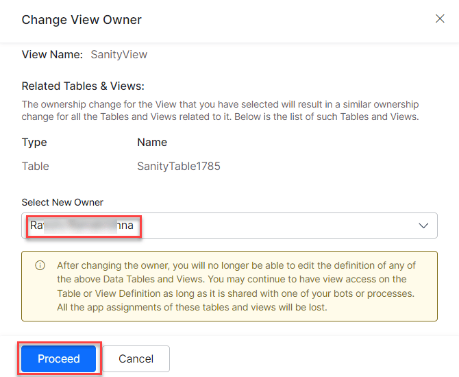 Select New Owner