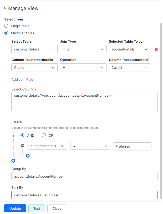 Create Join Criteria