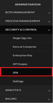 Security & Control - 2FA