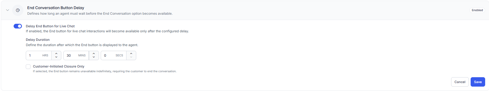 End Conversation Button Delay