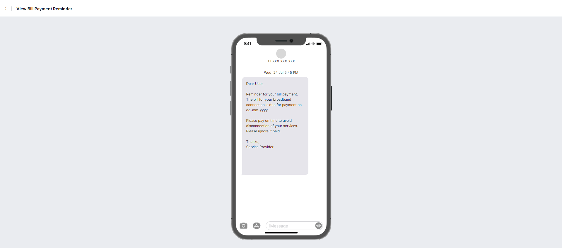 Preview Template Message