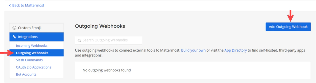 add outgoing webhook